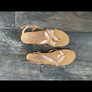 Blowfish rose gold sandal.